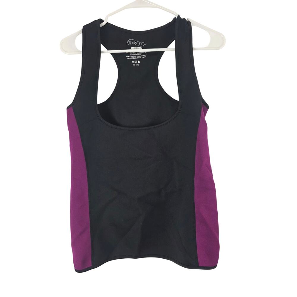 Slim‎ & Trim Hourglass Slimming Tank L Womens Black Purple Neoprene Workout - Picture 2 of 8